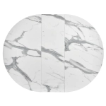 Стол Bradex Home Rudolf круглый раскладной 100-130x100x75см, белый мрамор, чёрный