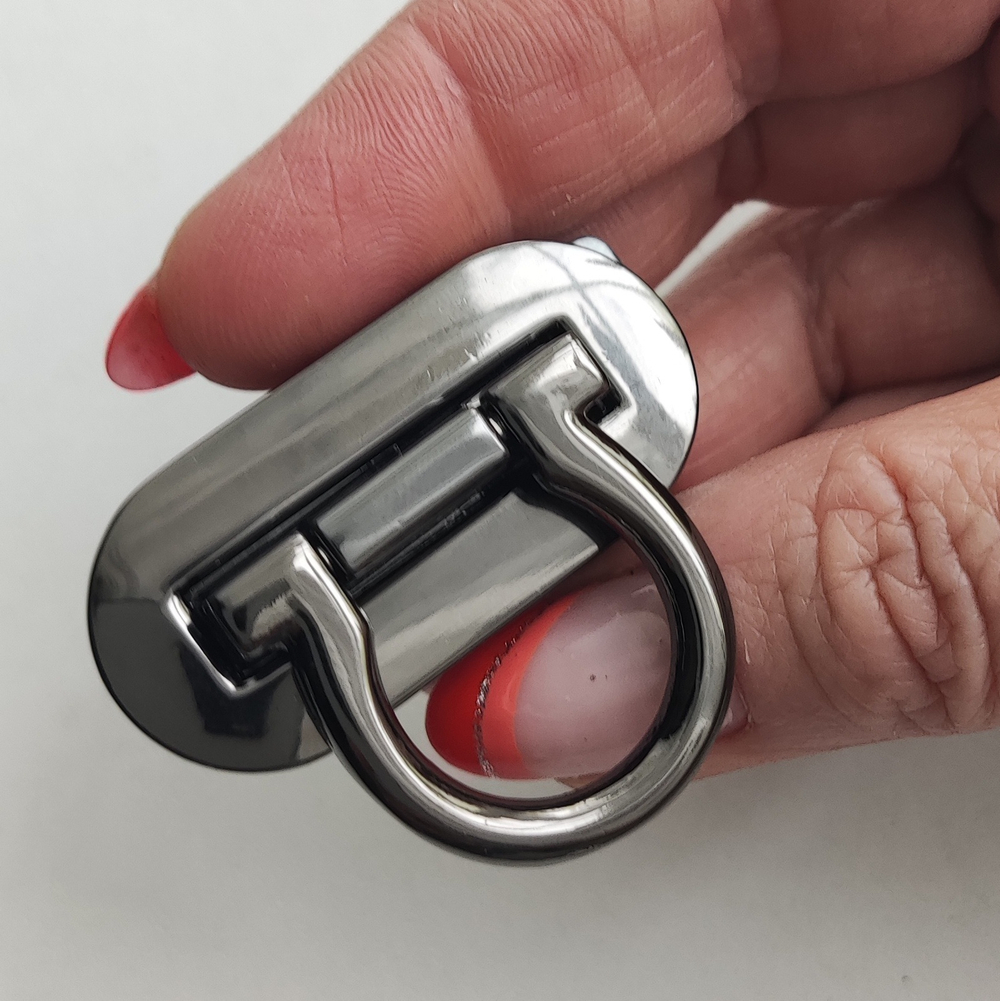 Замок вертушка на винтах Петелька Черный никель