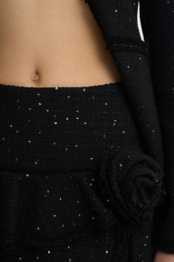 Ярусная мини-юбка из твида