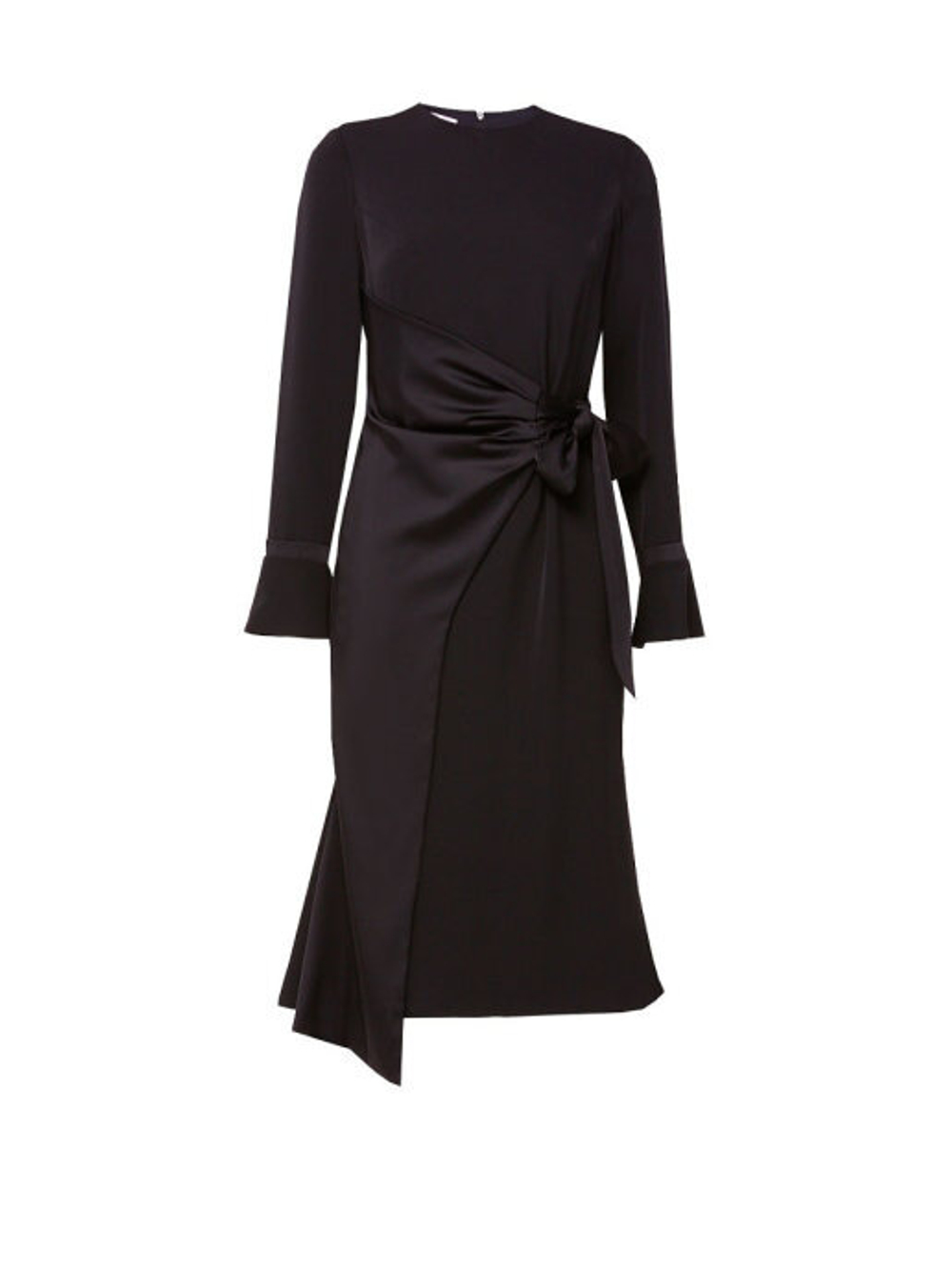 Платье чёрное с декором на талии 16-01-19FW