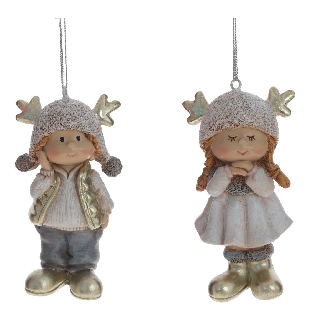 GAEM Изделие декоративное подвесное "Мальчик/Девочка", L5 W4 H9,5 см, 2в.