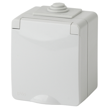 Розетка ЭРА Эксперт 11-2602-03 2P+E IP65 шторки 16A-250В ОУ серый