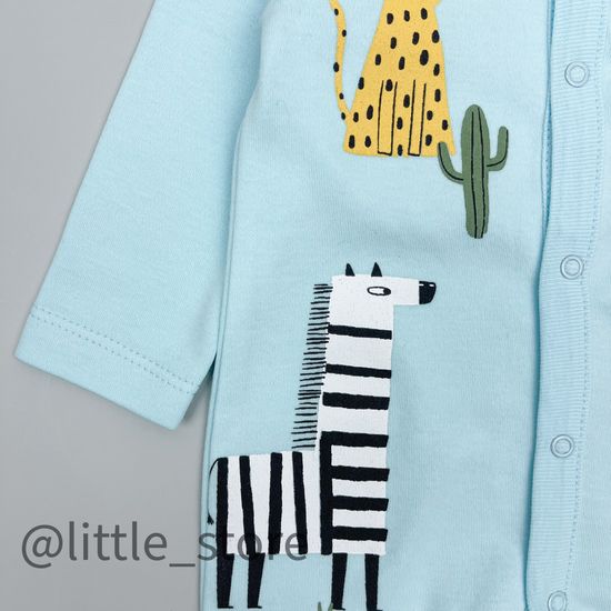 Слип хлопковый "Веселое сафари" голубая вода