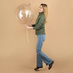 Шар (36''/91 см) Deco Bubble (синяя упаковка), Прозрачный, Кристалл, 1 шт.