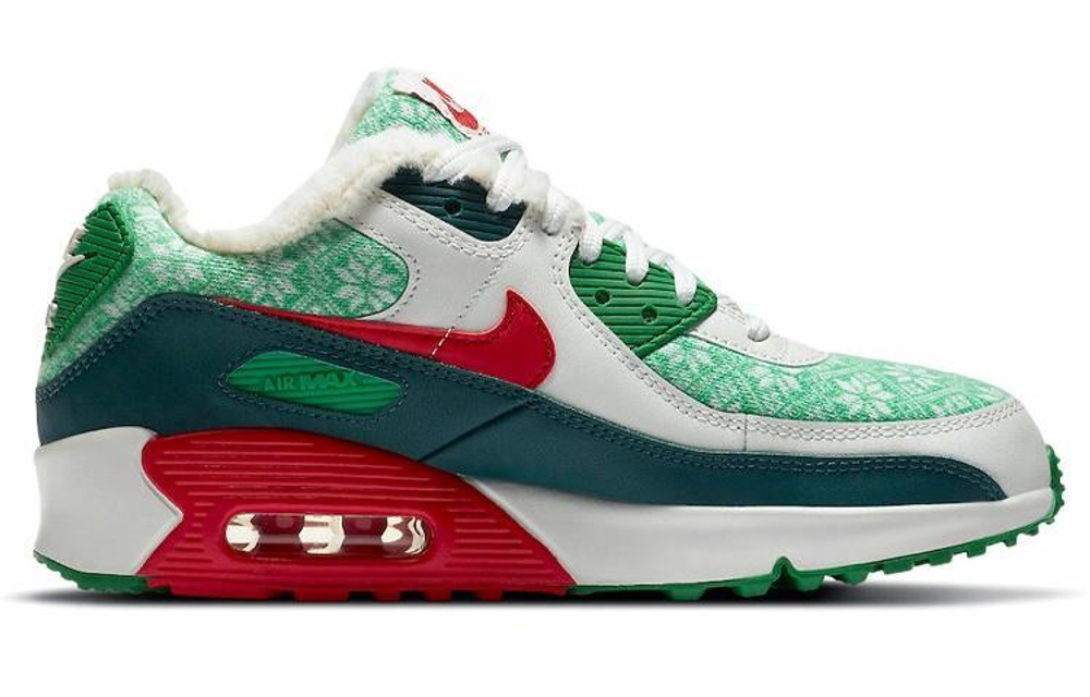 Кроссовки Nike Air Max 90 "Christmas 2020" GS (Подростковая размерная сетка)