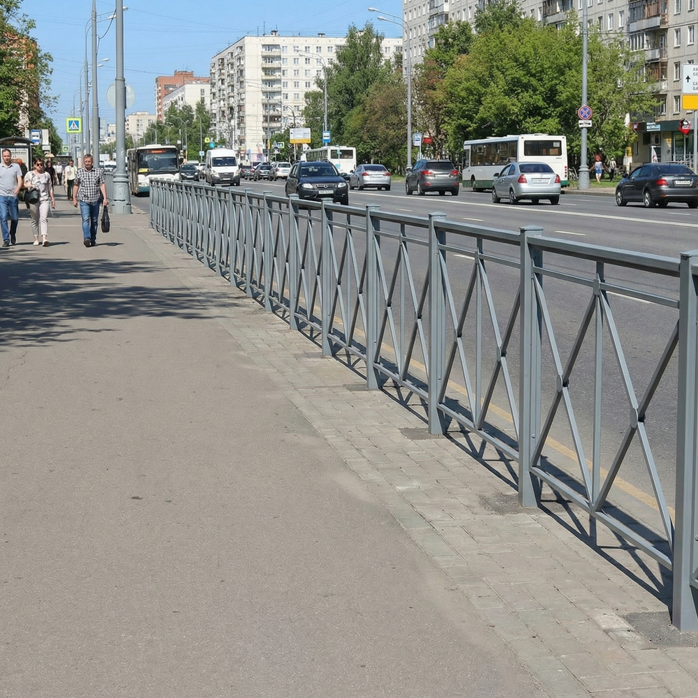 Стойка пешеходного ограждения ПО-1 Крест 60х60 съемная, порошковая окраска