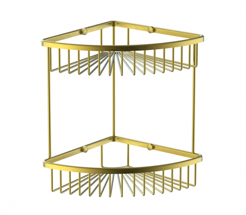 Полка для ванной 2-х ярусная WONZON & WOGHAND, Брашированное золото (WW-4128-BG)
