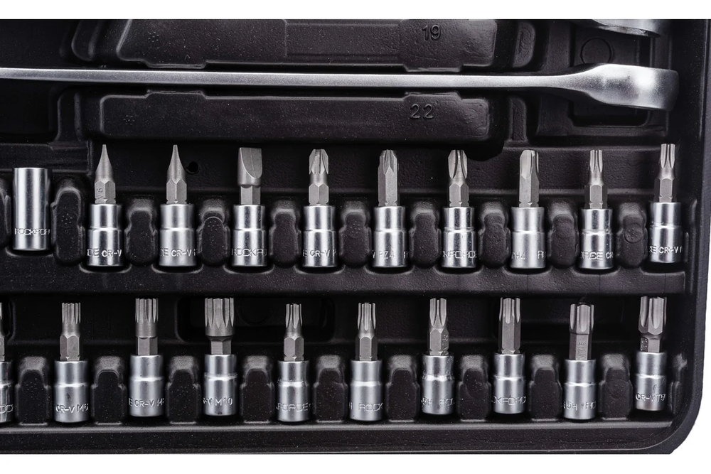 Набор инструмента RF-38841 1/2"&1/4"&3/8"DR с 6-гранными головками 216пр. ROCKFORCE