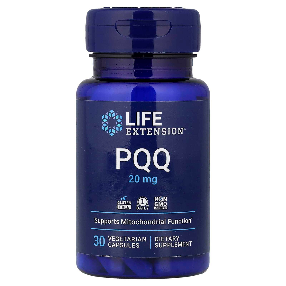 Life Extension, PQQ в капсулах, пирролохинолинхинон, 20 мг, 30 вегетарианских капсул