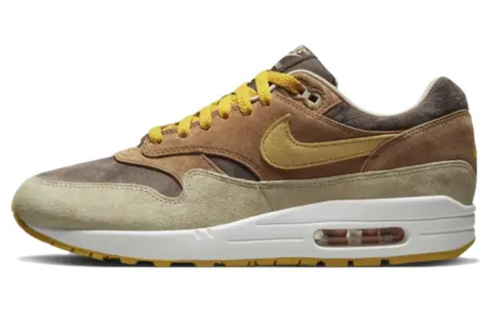 Nike Air Max 1 Pecan And Yellow Ochre Hyper Sneakers