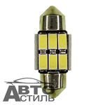 Светодиод 12V T11x36   6SMD 5050 WHITE CAN (салон) с радиатором
