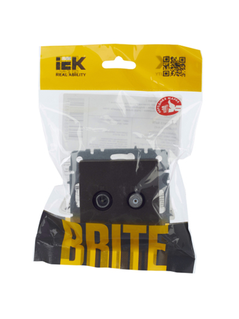 BRITE Розетка двойная TV+SAT РТВ/РСп12-БрТБ темная бронза IEK