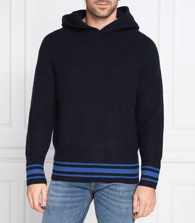 Хлопковый свитер lampione BOSS BLACK - темно-синий(50477349)