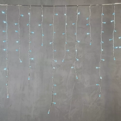 Светодиодная бахрома 5*0,9 м., 348 небесно-голубых LED ламп, силиконовый прозрачный провод, Beauty Led (ECC348-10-2SB)