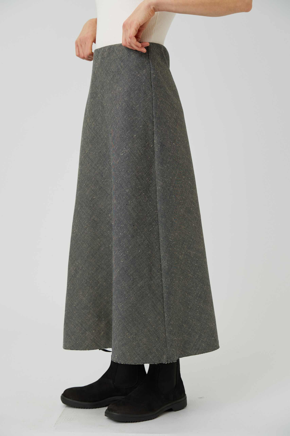 Юбка макси из льна с шерстью