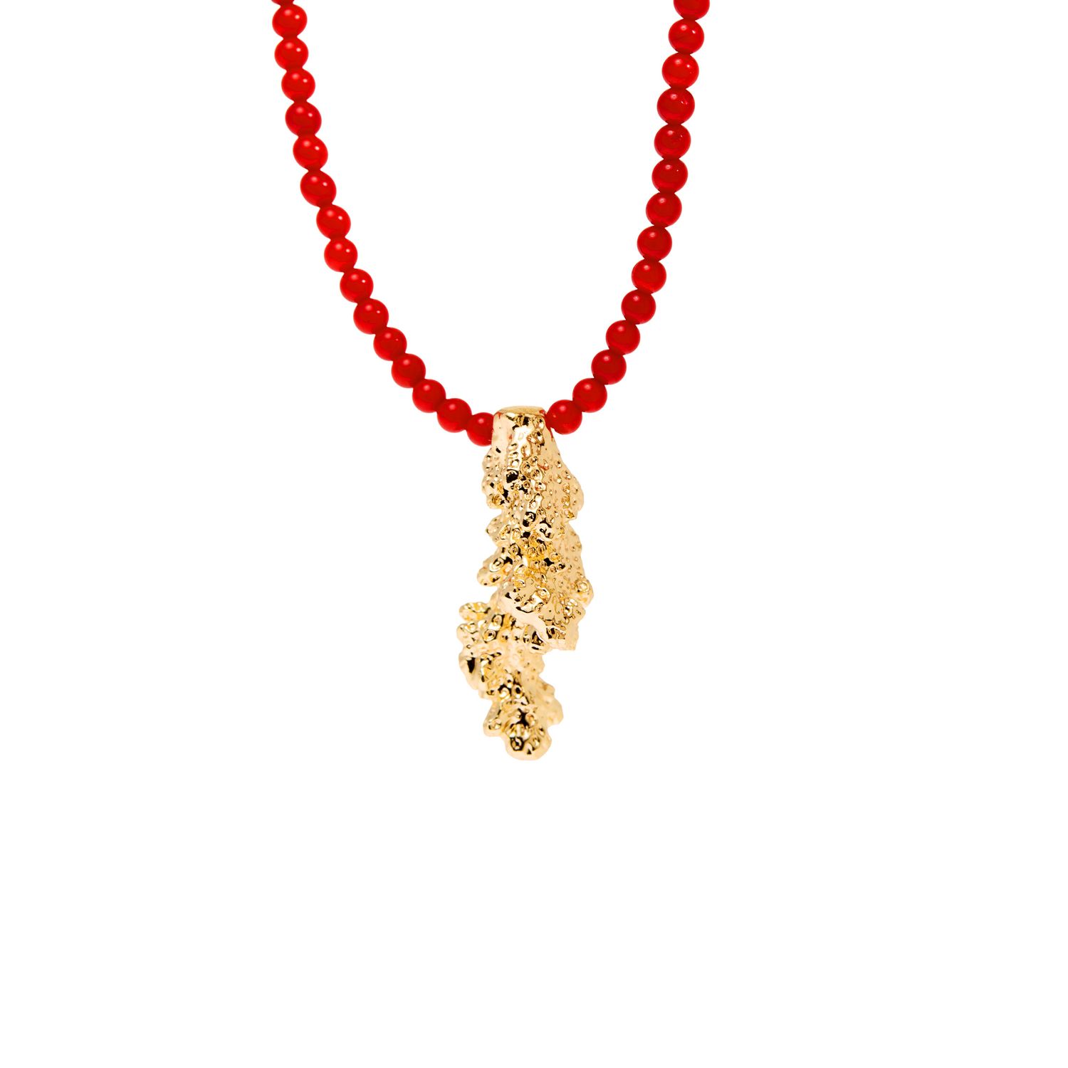 Колье Coral Pendant Necklace - Gold