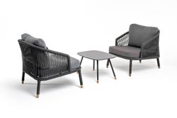"Верона" лаунж-зона 5-местная плетеная из роупа (веревки), каркас алюминиевый темно-серый, роуп темно-серый
