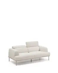 2-местный диван Aurum из шенилла цвета экрю и бежевого металла 210 см