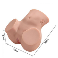 Телесный вибромастурбатор полуторс 34х30х20см с функцией пенетрации Xise SHEQU Sydni Masturbator with Thrusting