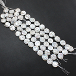 Жемчуг овальный белый бусины 15мм