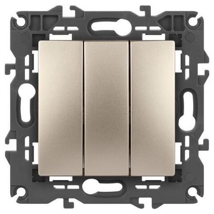 Выключатель 3-кл. СП Elegance 14-1107-04 10А IP20 250В 10AX механизм шампань Эра Б0034253