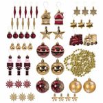 Шары ёлочные НАБОР 53 предмета, "Gold Wine", бордовый/золото, пластик, ЗОЛОТАЯ СКАЗКА, 592182