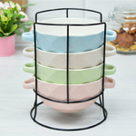 Набор бульонниц 4 предмета 630мл на подставке "Нежный" (93073)