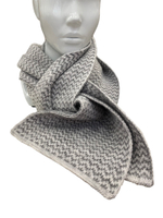 Шарф мини зигзаг серый