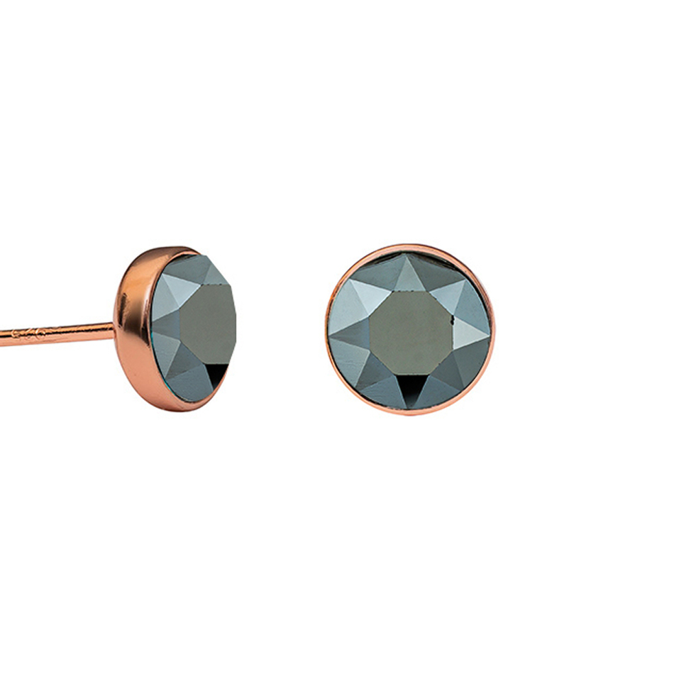 Серьги пусеты Fiore Luna Jet Hemitate SWE297 JH RG