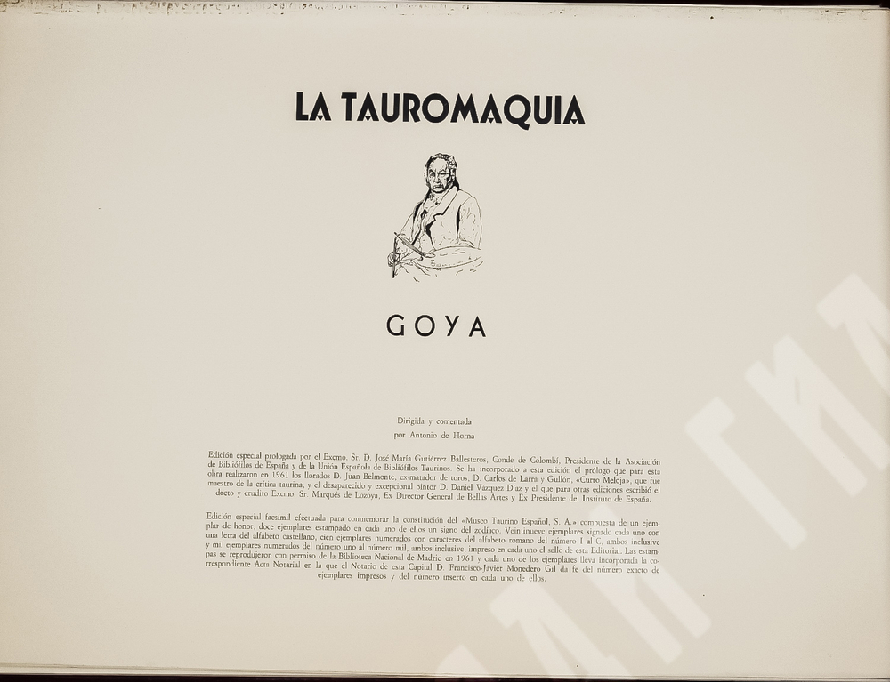 [Офорты Франсиско Гойи] Антонио де Орна. Папка из кожи «Тавромахия (Бой быков)». Кожа