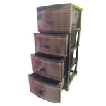 Комод ДЕКОР(моно рис) 4-х КОЖА черный/коричневый РП-451