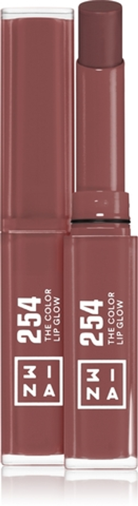 3INA The Color Lip Glow - Увлажняющая губная помада с блеском оттенок 254 - Vintage Rose, 1 g
