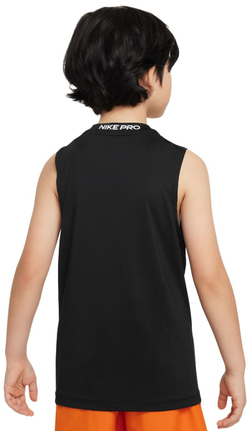 Детская теннисная футболка Nike Kids Pro Sleeveless Top - black/white