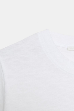 ZARA ФУТБОЛКА ИЗ ХЛОПКА ФЛАМЕ, БЕЛЫЙ