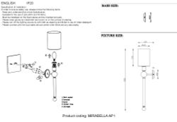 Бра Crystal Lux MIRABELLA AP1 GOLD/WHITE