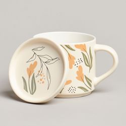 КРУЖКА С КРЫШКОЙ LEFARD FLOWERS 390МЛ. (КОР=24ШТ.)