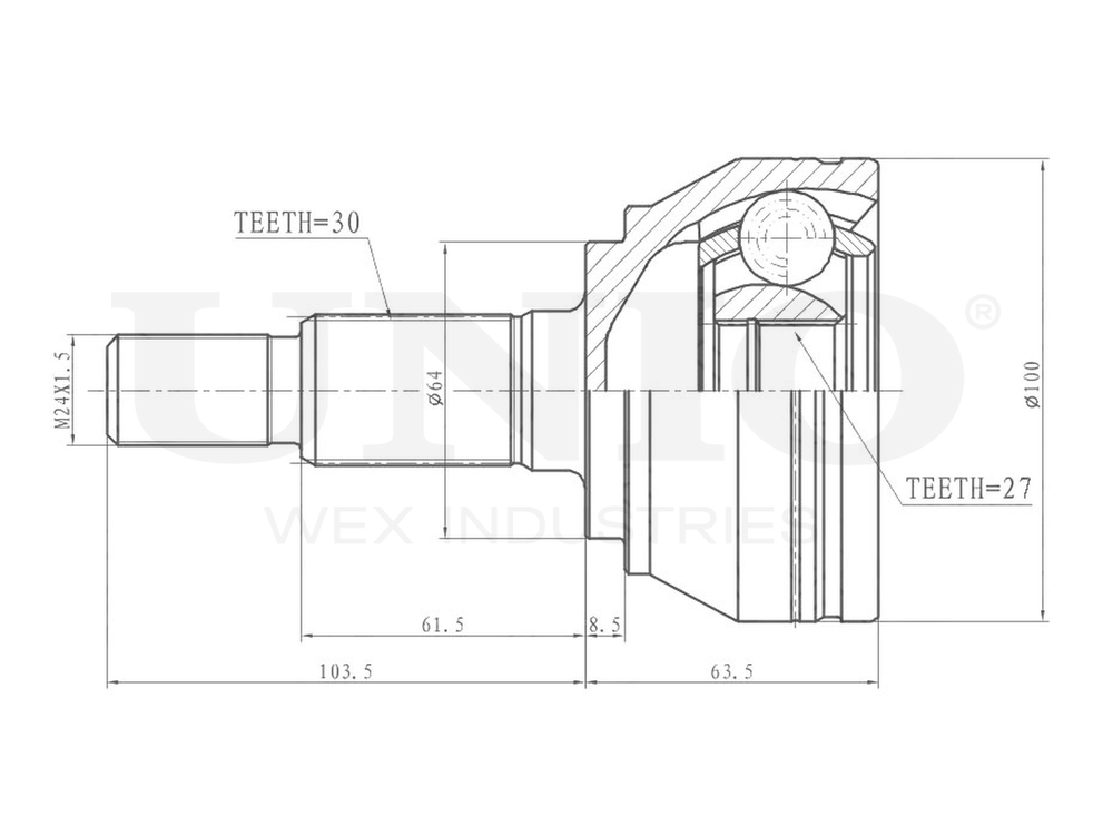 ШРУС внешний UNIO CVJ-20152