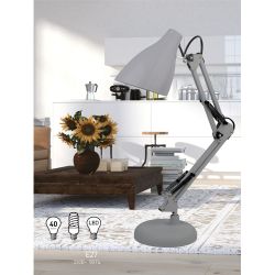 Настольный светильник ЭРА N-123-Е27-40W-GY серый | Настольные светильники под лампу