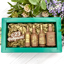 Шоколадный подарок "C 23 февраля. Бутылочки"