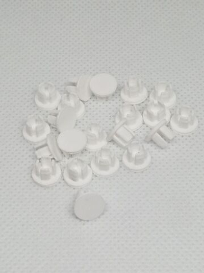 Заглушка пластиковая для отверстий белая D4 мм - 20 шт.