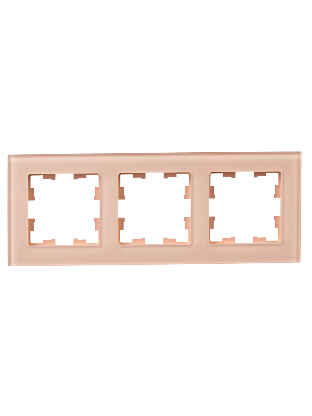 BRITE Рамка 3-местная РУ-3-2-БрП стекло персиковый матовый IEK