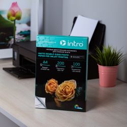 Фотобумага Intro MTDA4-200-100 матовая двусторонняя 200g/м2 А4 100 листов для струйной печати