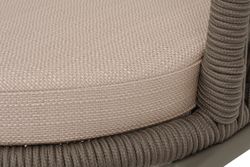 "Люксембург" стул плетеный из роупа, каркас из стали бежево-серый (RAL7006) муар, роуп коричневый круглый, ткань Mossle бежевая