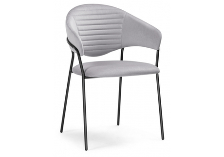 Стул на металлокаркасе Woodville Рансол серый, черный глянец