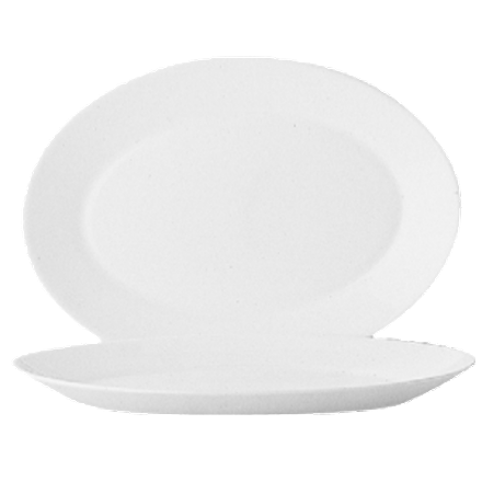 Блюдо «Ресторан» овальное стекло ,H=2,L=32,B=23см белый