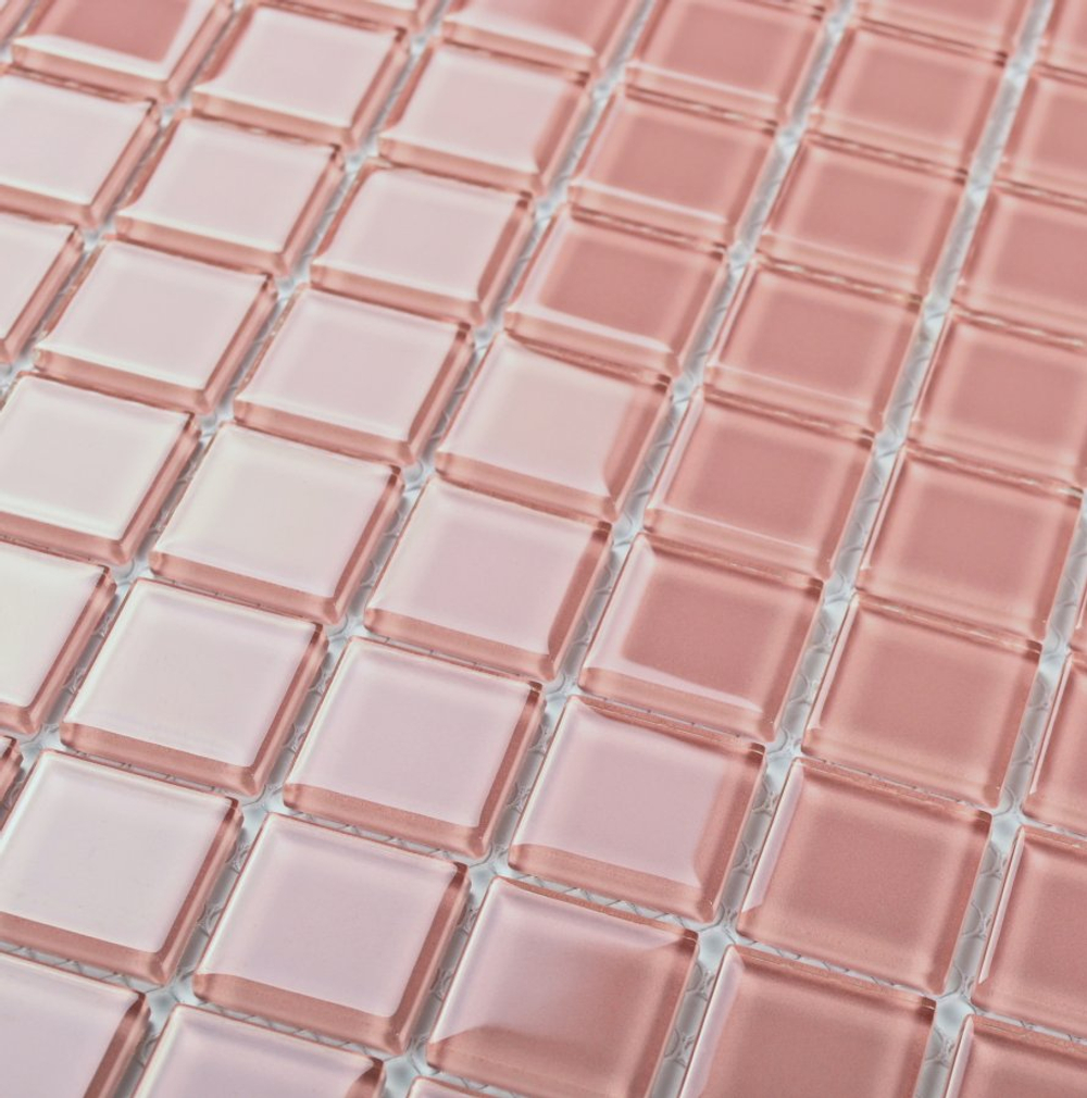 Мозаика стеклянная Pink glass/Розовое стекло (25х25) 300х300х4 мм