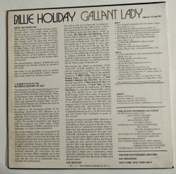 Винтажная виниловая пластинка LP Billie Holiday Gallant Lady (Japan 1972) (No Obi)