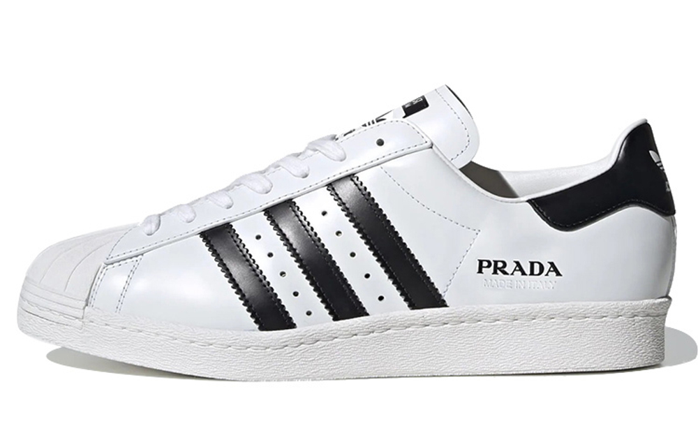 PRADA x adidas originals Superstar co-branded low-top sneakers for men and women with the same white and black 2020 edition