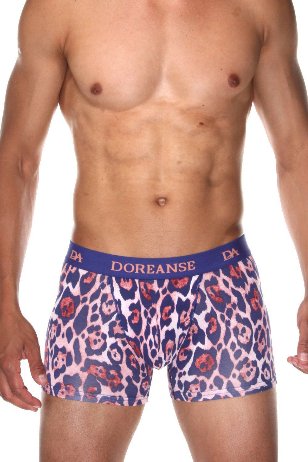 Мужские трусы-боксеры с леопардовым принтом Doreanse LeoPink (Размер: M) (Цвет: розовый леопард)