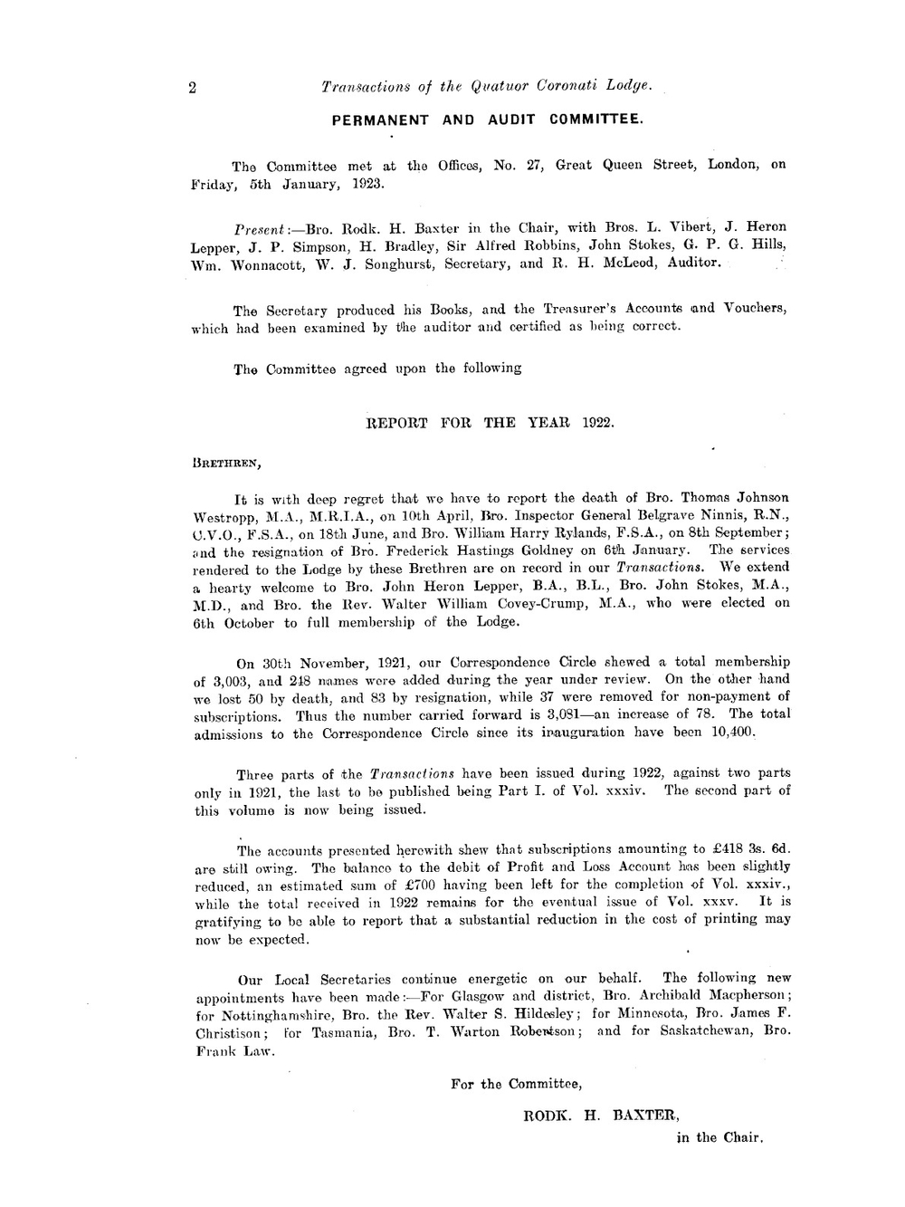 Ars Quatuor Coronatorum. Volume XXXVI | W.J. Songhurst